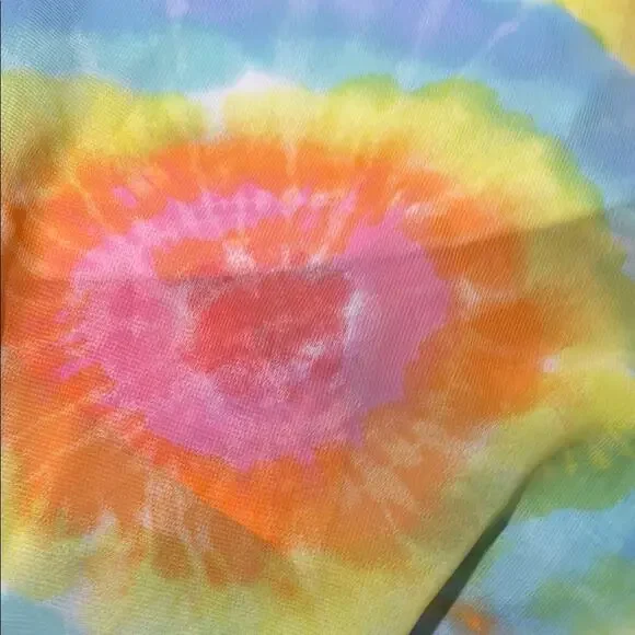 Children’s place m 7/8 Colorful Tie-Dye Dress hi low pointed hemline nwt lined - Picture 5 of 10